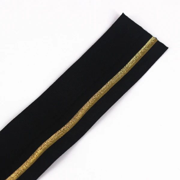 38 мм эластичная стрейч лента черный золотой ремешок аппликация Швейные