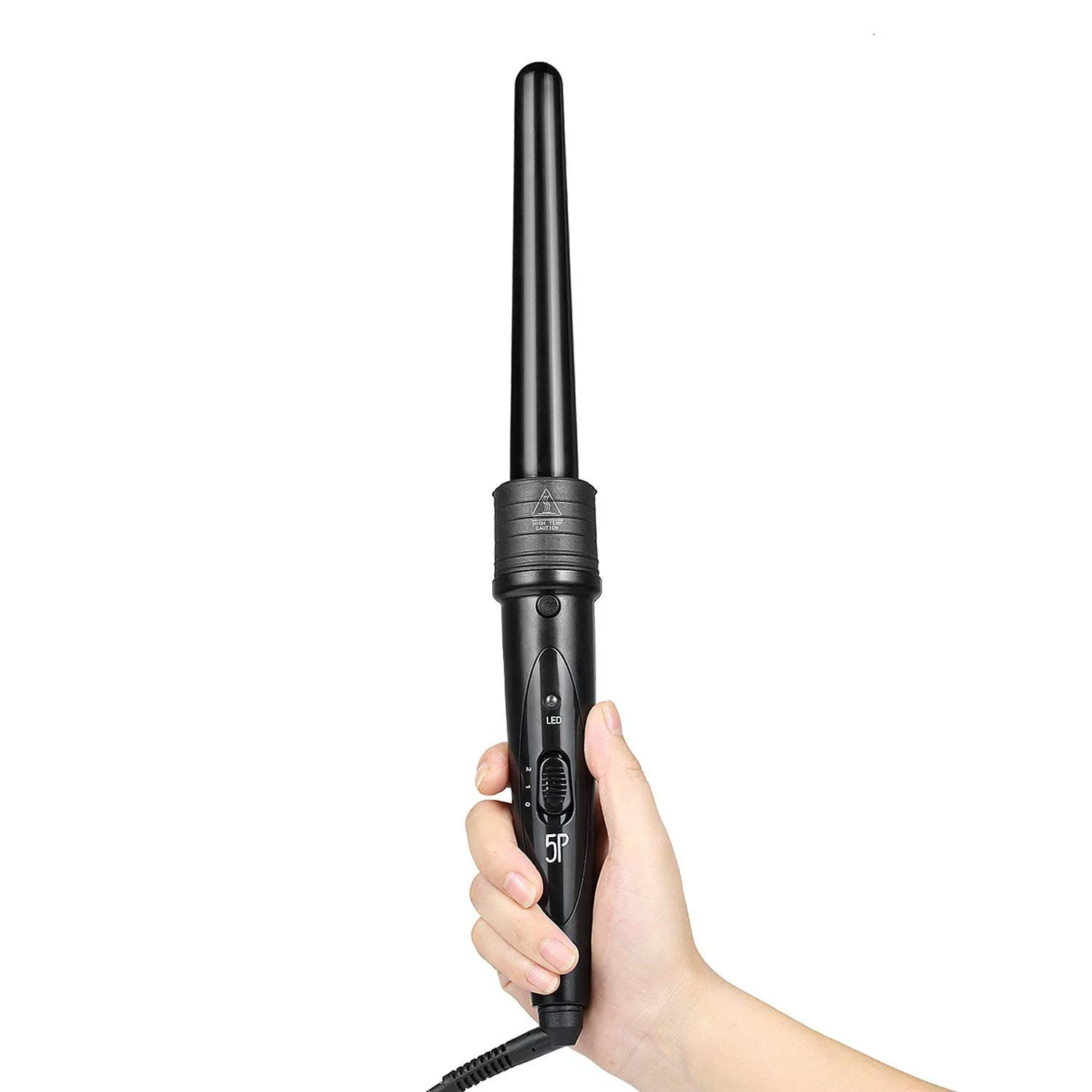 5 in 1 Hair Curler Curling Wand Set Tongs Iron with Interchangeable Barrels and Heat Resistant Glove - Black | Красота и здоровье