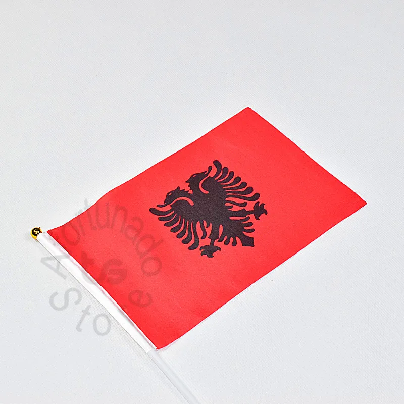 

Albania 14*21cm 10pieces flag Banner for meet Parade party Hand waving National Flag Albania