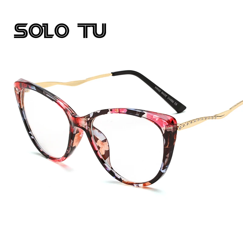 Модные женские глаз Очки Рамки оптика ясно Кошачий Глаз Солнцезащитные женщи