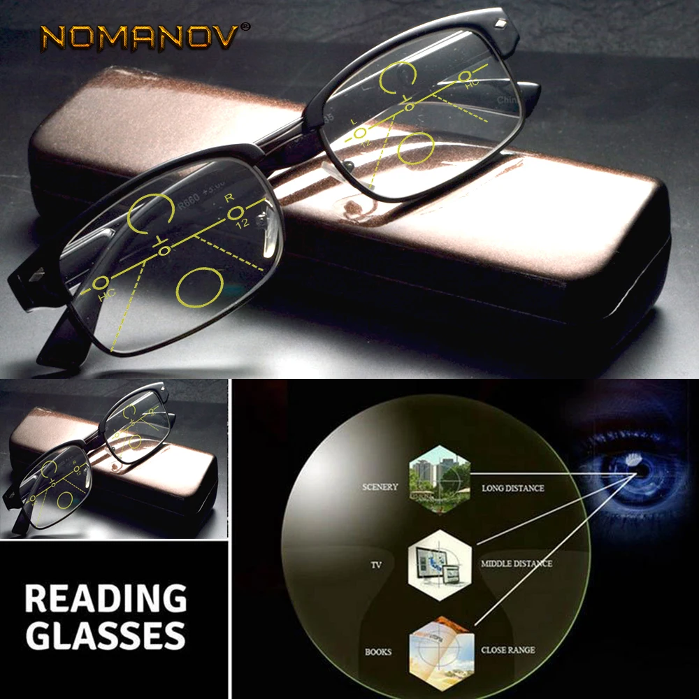 2019 Ретро леопардовая оправа для бровей прогрессивный мультифокус очки чтения