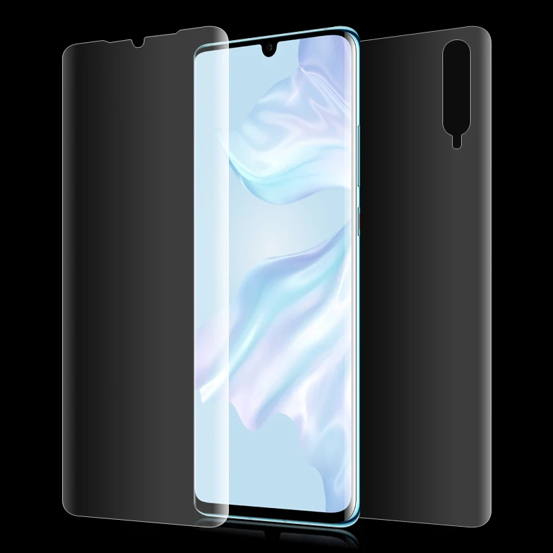 Front and Back Film 9D полное покрытие пленка для huawei P30 P30Lite P30Pro защита экрана Гидрогелевая Передняя пленка+ задняя пленка+ стекло для объектива камеры - Цвет: Front and Back Film
