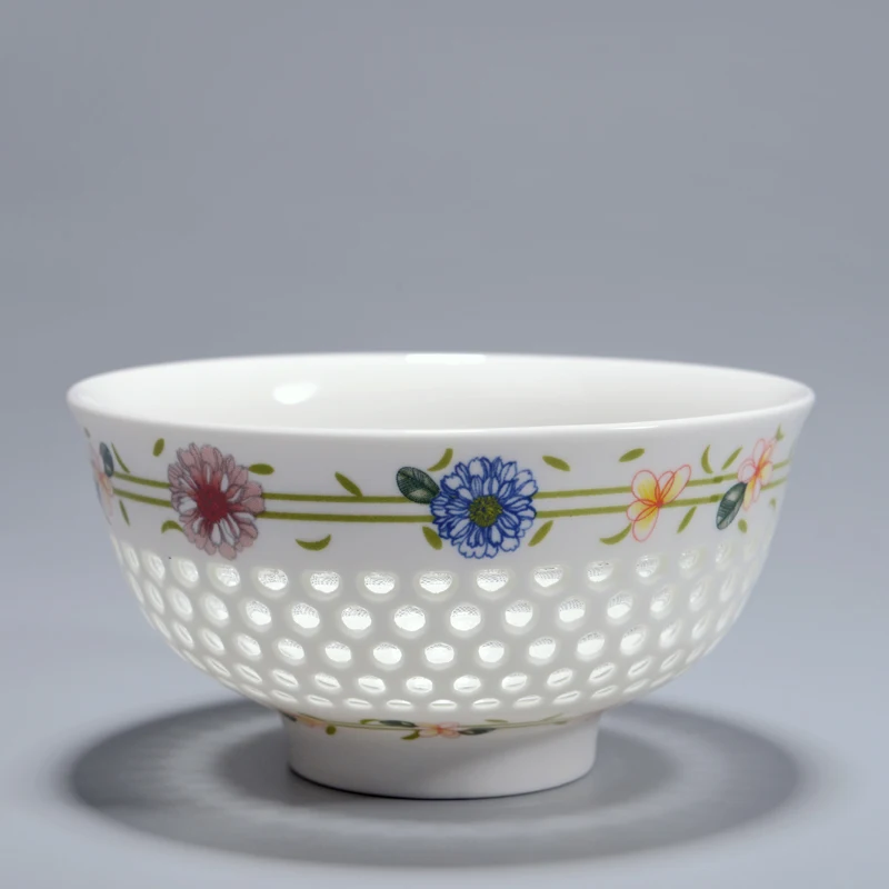 Креативная китайская посуда керамическая чаша сине белая фарфоровая полые чаши