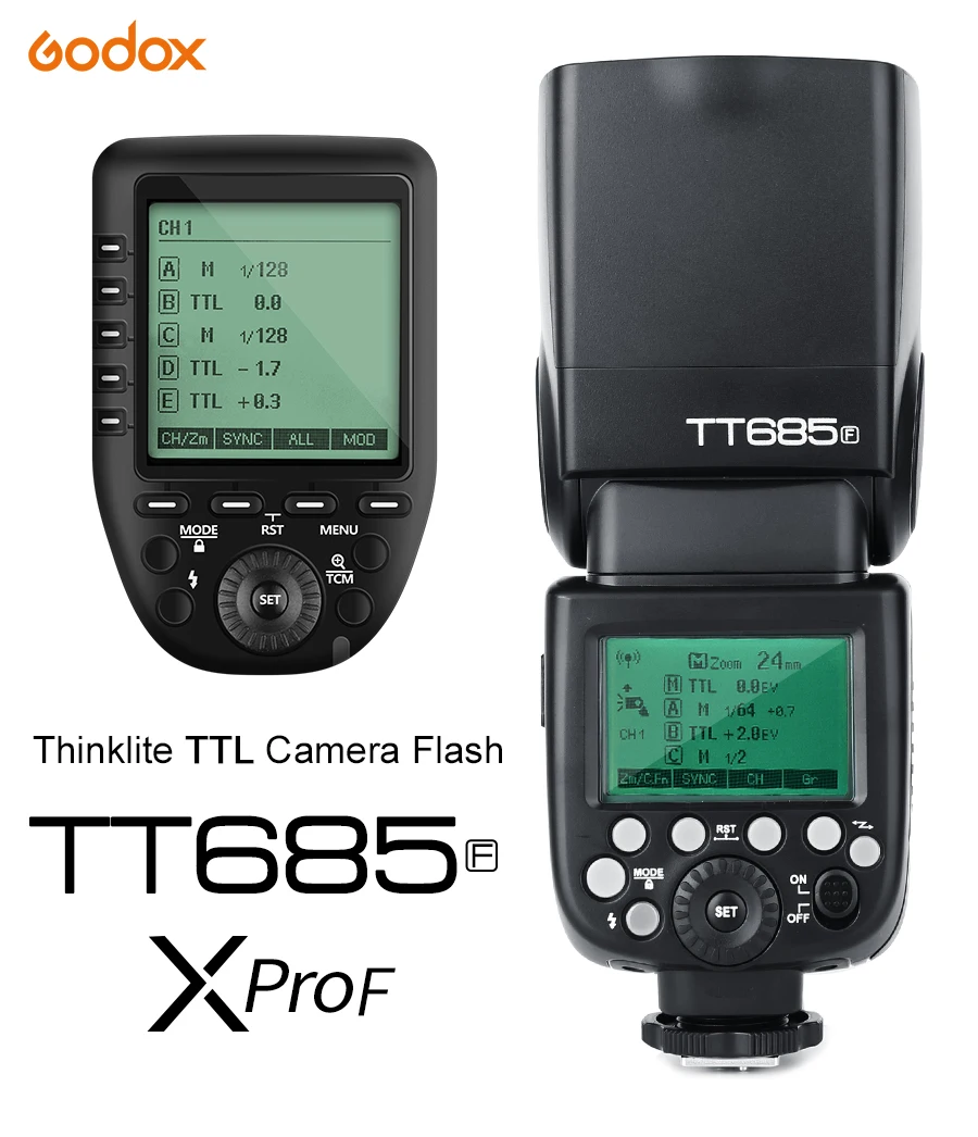 2X Godox TT685F 2 4G HSS 1/8000s TTL вспышка для камеры + XPro F триггер Fuji X Pro2 Pro1 T20 T10 T2 X100F X100T|camera