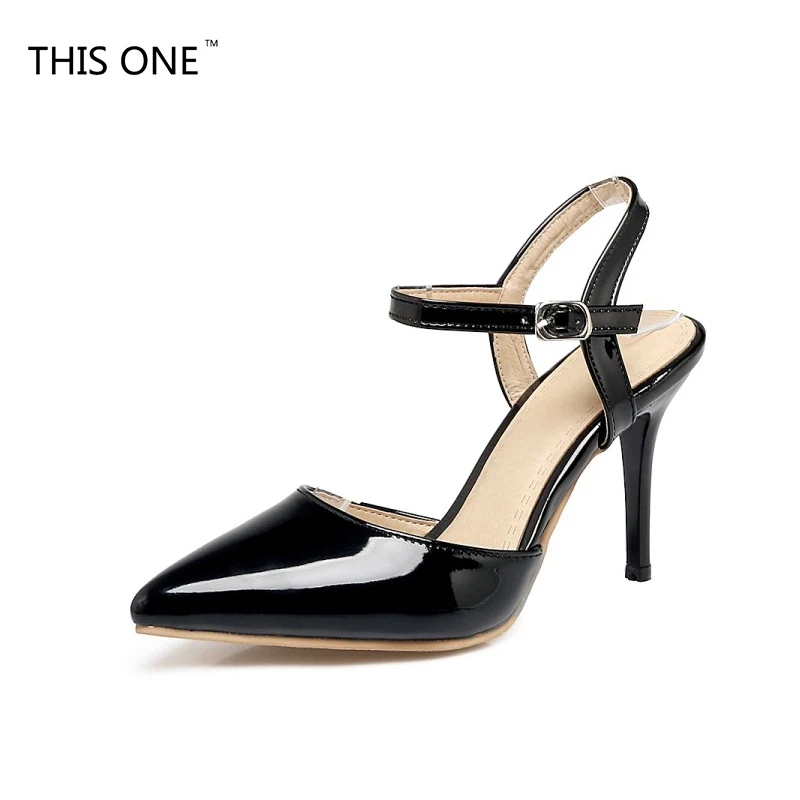 Хит продаж женские туфли гладиаторы HTIS ONE на тонких высоких каблуках с острым