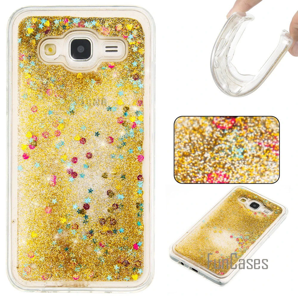 J5 2015 J500 динамический светлый блестящий чехол для fundas samsung PU кожаный флип coque Galaxy