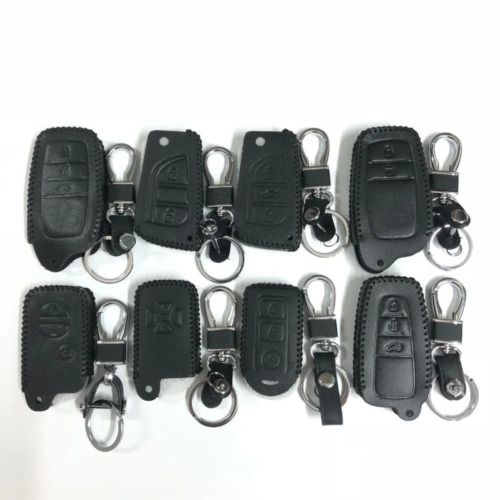 Кожаный чехол для автомобильного ключа Toyota Land Cruiser Prado Camry Prius Корона CHR Fortuner 200 LC200