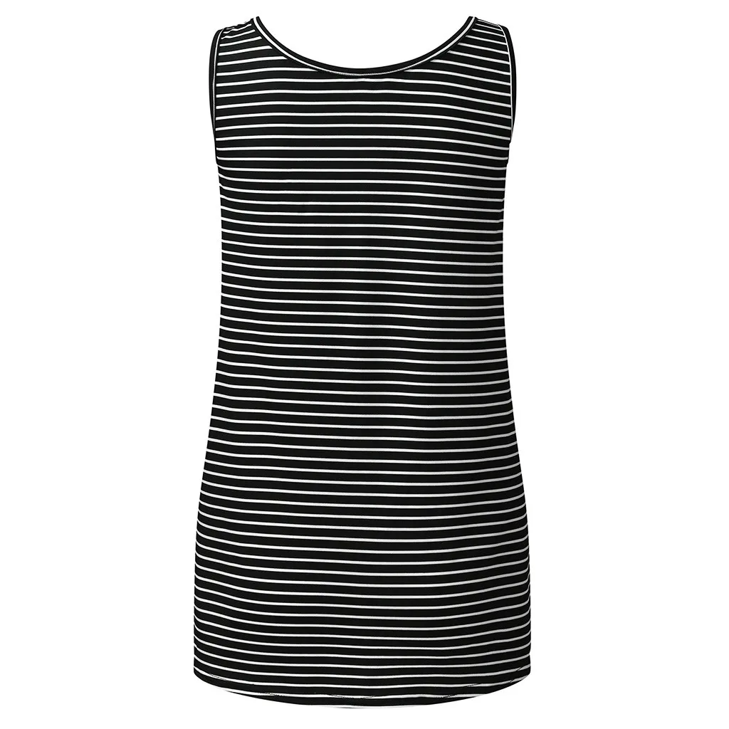 

SAGACE Women Sleeveless Maternity Round Neck Solid Stripe Clothing Maternity Blouse T-Shirt Summer Pregnancy Clothes T Shirt