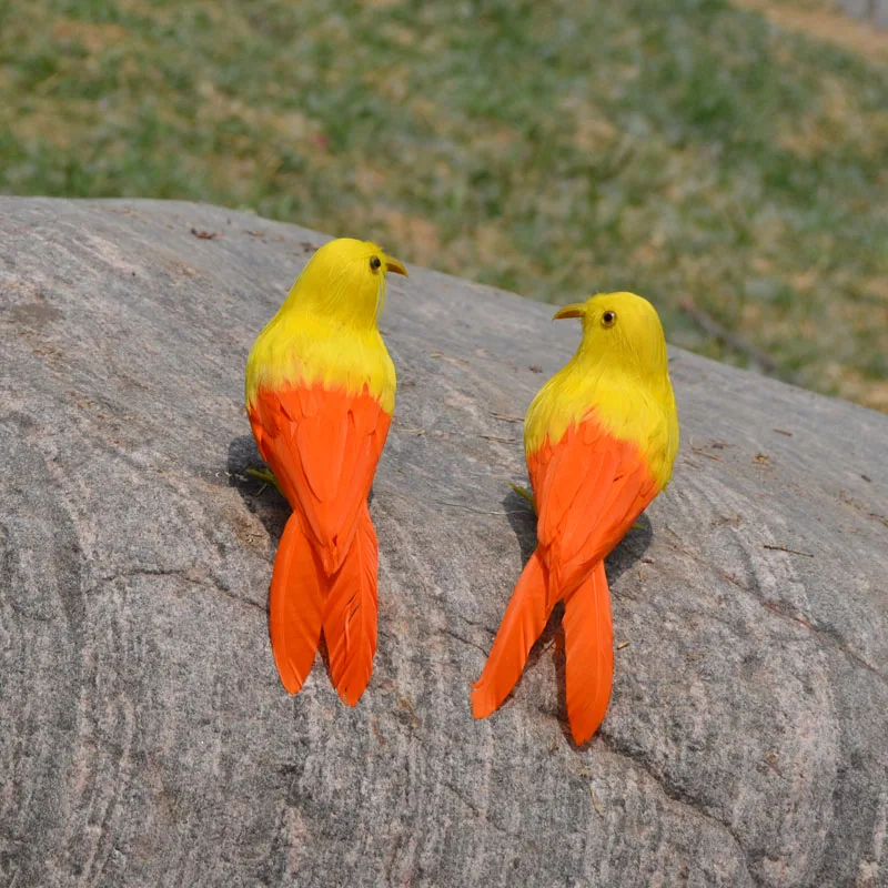 simulation couples birds about 16cm fall in love feathers one lot/ 2 pcs handicraft prop home garden decoration gift p0877 | Дом и сад