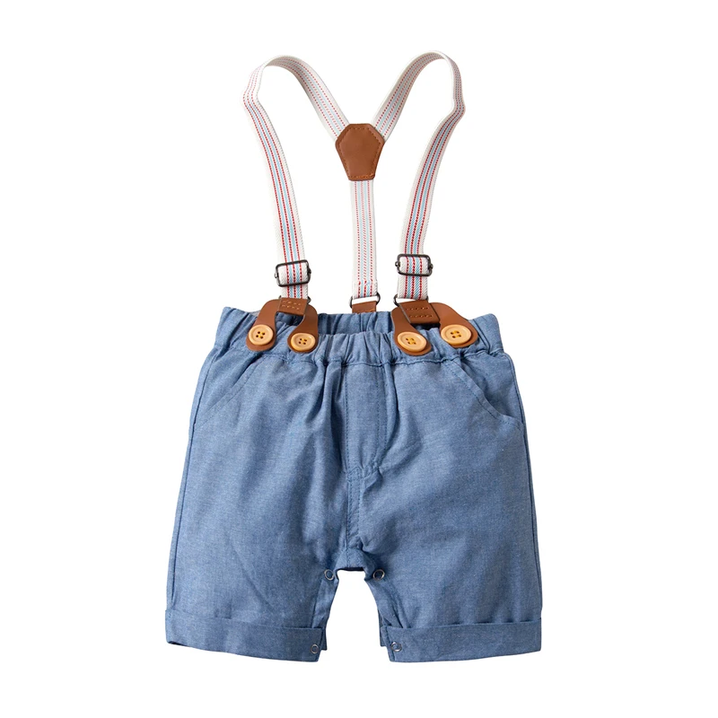 Short Sleeve white Shirt Bow Tie+Suspenders Shorts baby boy clothes set summer 2019 newborn outfit toddler infant clothing suit |