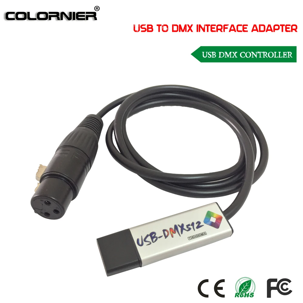DHL Бесплатная доставка 20 шт./лот USB к DMX 512 интерфейсный адаптер для сценического