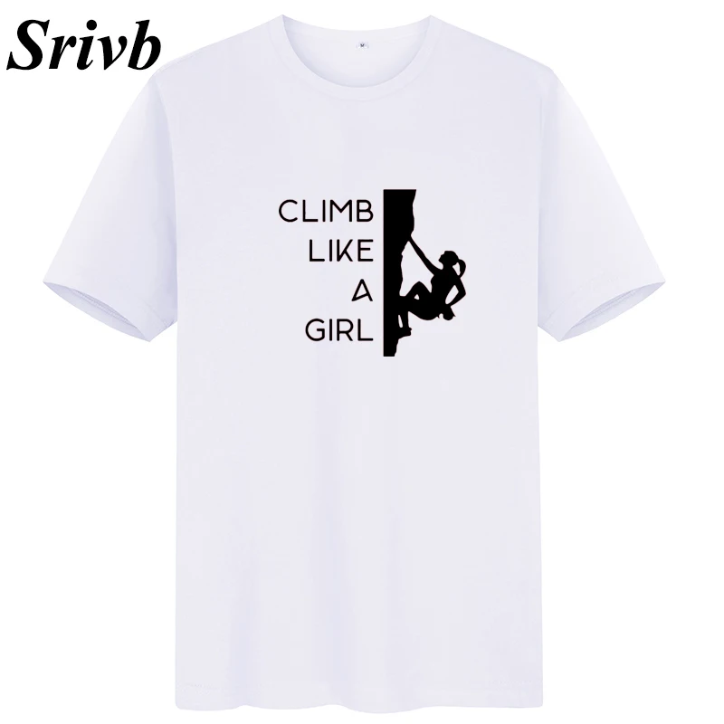 Женская футболка с коротким рукавом Srivb Climb Like A Girl Tumblr хлопковая Футболка принтом