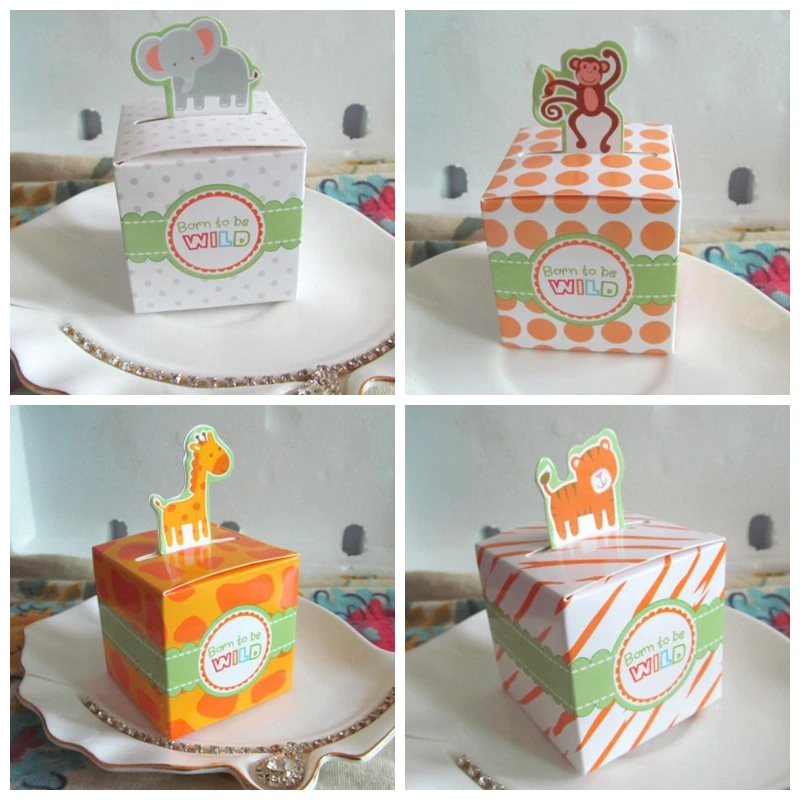 (300 шт./лот) коробка для детских сувениров Детская с тематикой джунглей детей