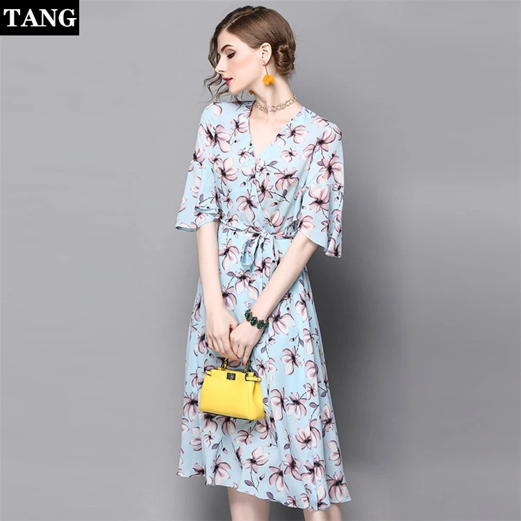 Tang 2019 хит продаж женское летнее платье с принтом модный динамик короткими