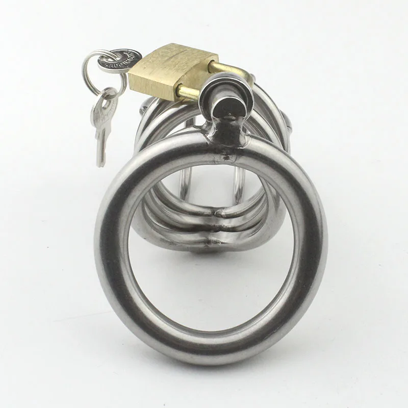 Мужской Целомудрие устройство с дугообразное кольцо петуха из нержавеющей стали