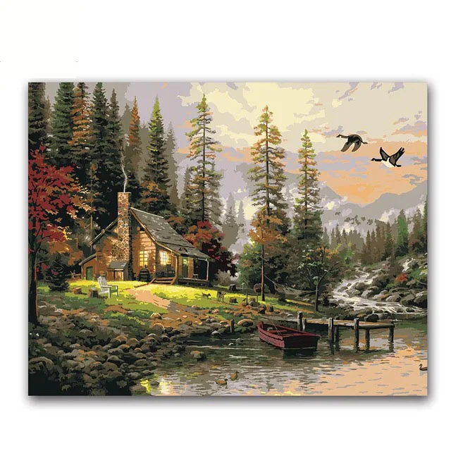 

diy paints by numbers scenery landscape pictures Thomas famous paintings colorings for living room decoration framed