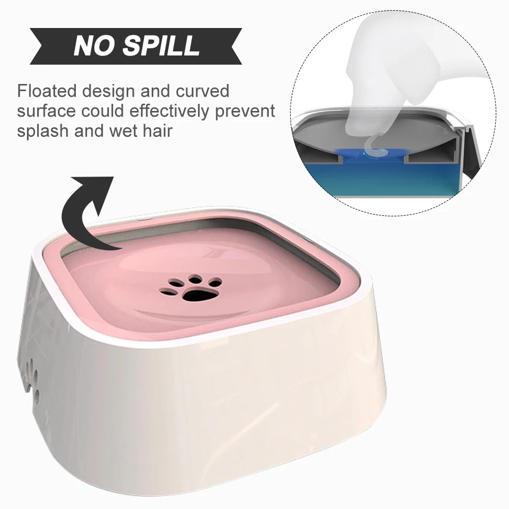 Dog Water Bowl Portable Vehicle Carried Floating Bowl Cat Water Bowl Slow Water Feeder Dispenser Anti-Overflow Pet Fountain