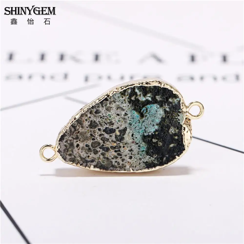 ShinyGem капли воды натуральный камень шармы соединители высокое качество Золотое