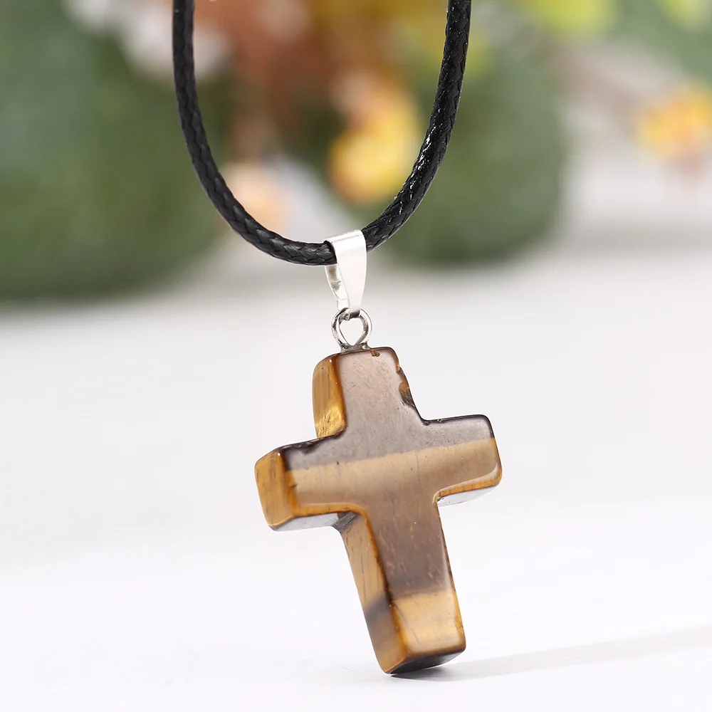 Ожерелье с подвеской из натурального камня Bespmosp колье чокер камня|chaine collier|leather