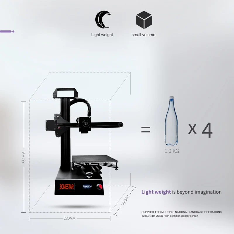 Новинка! Zonestar Z6 быстрый монтаж 3D-принтеры 150x150x150 мм Фурнитура для бижутерии 3d