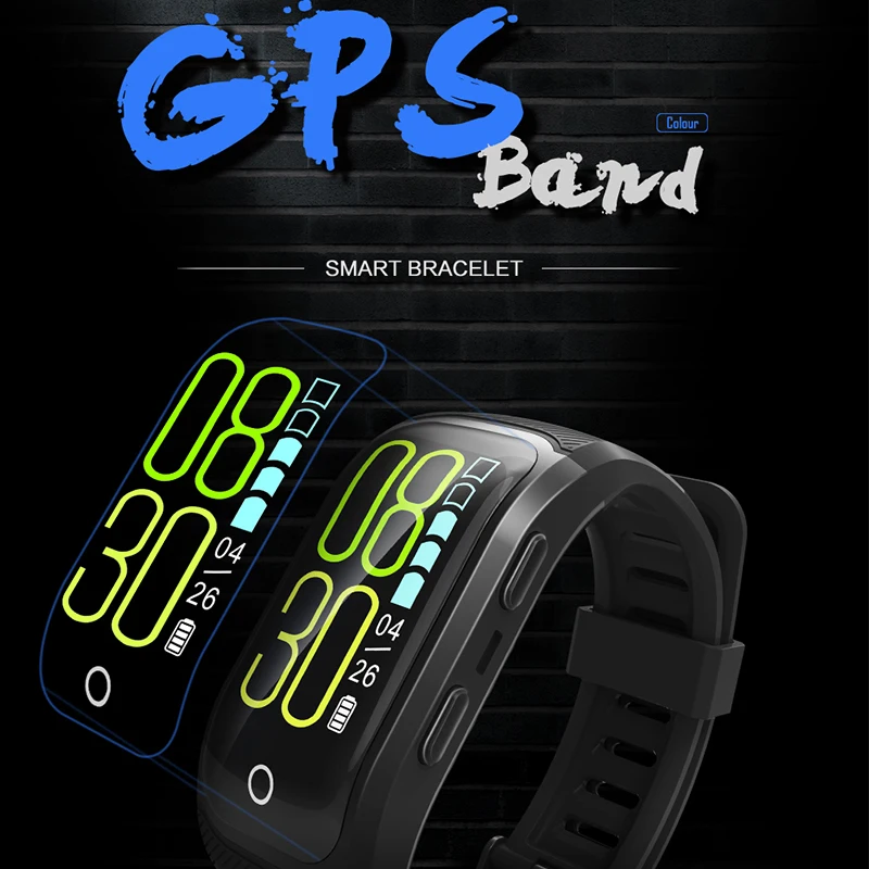 Смарт браслет цветной экран фитнес трекер Браслет IP68 Водонепроницаемый GPS