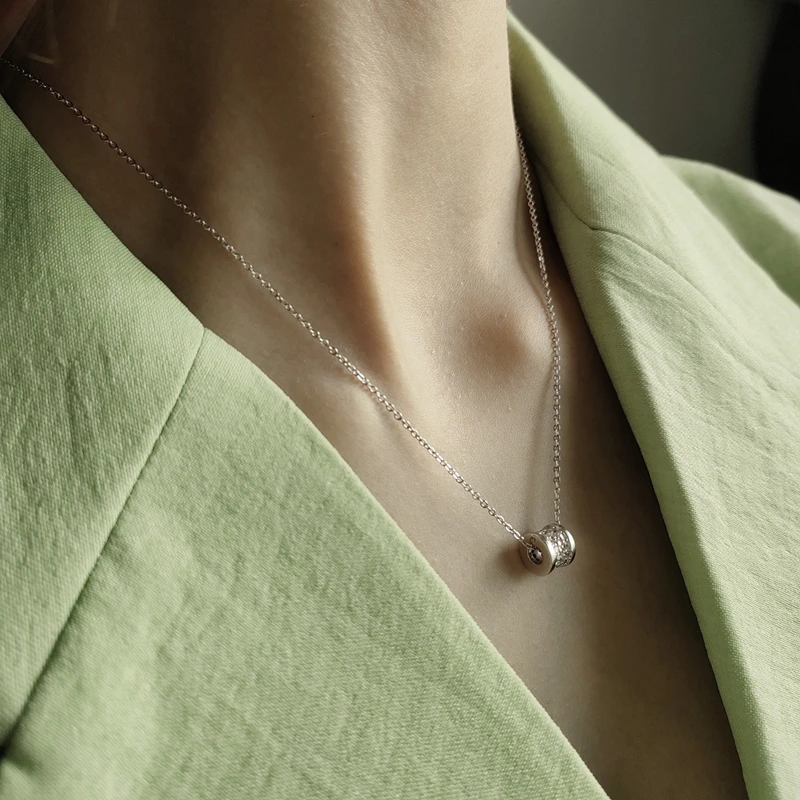 LouLeur 925 пробы Серебряное ожерелье с цирконом натуральный кристалл кулоны ожерелье для женщин индивидуальная Мода новые ювелирные изделия