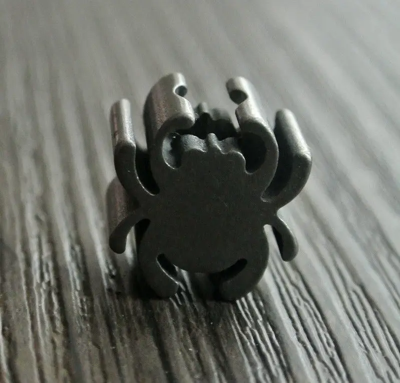 TC4 титановые серые бусы на веревочке в форме паука металлический нож инструмент