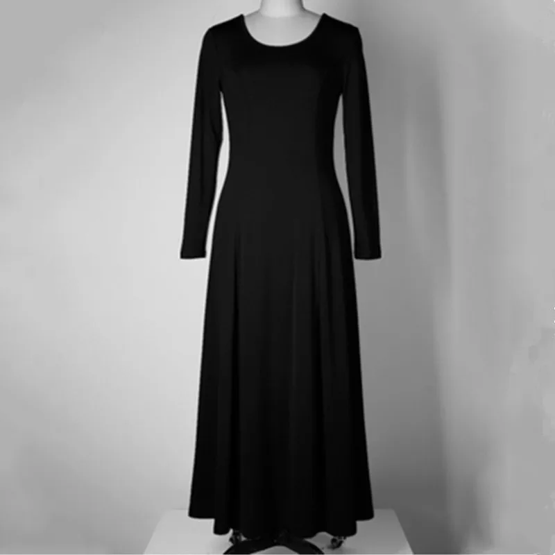 Женское хлопковое платье большого размера однотонное Свободное с круглым