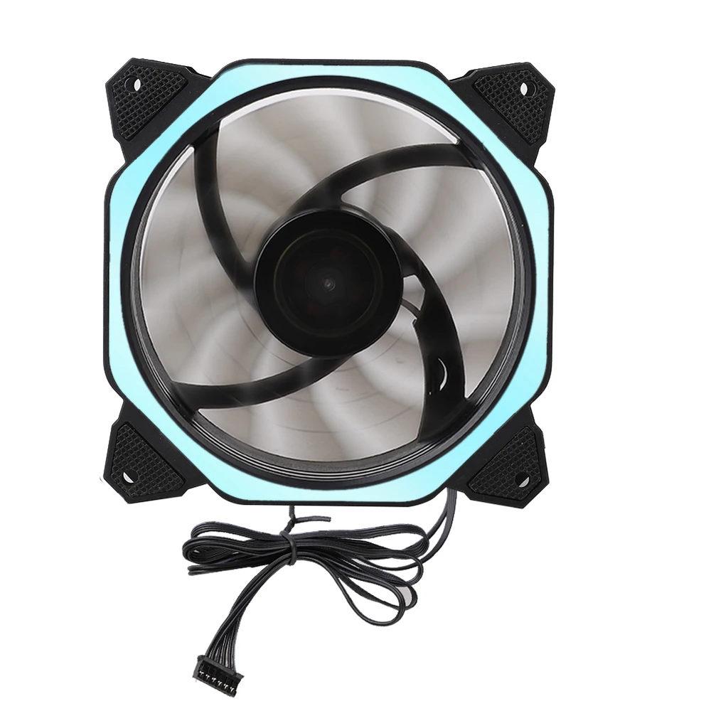 Ice Blue 4 Pin 120 мм компьютер PC Прозрачный чехол Четырехъядерный 4-светодиодный светильник 9-лепестковая Процессор охлаждающий вентилятор(12 см); высокое качество - Blade Color: Ice Blue