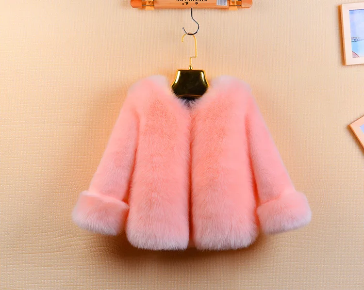 Newly Winter Girls Fur Coat Elegant Baby Girl Faux Jackets And Coats Thick Warm Parka Kids Boutique New year Clothes | Детская одежда и