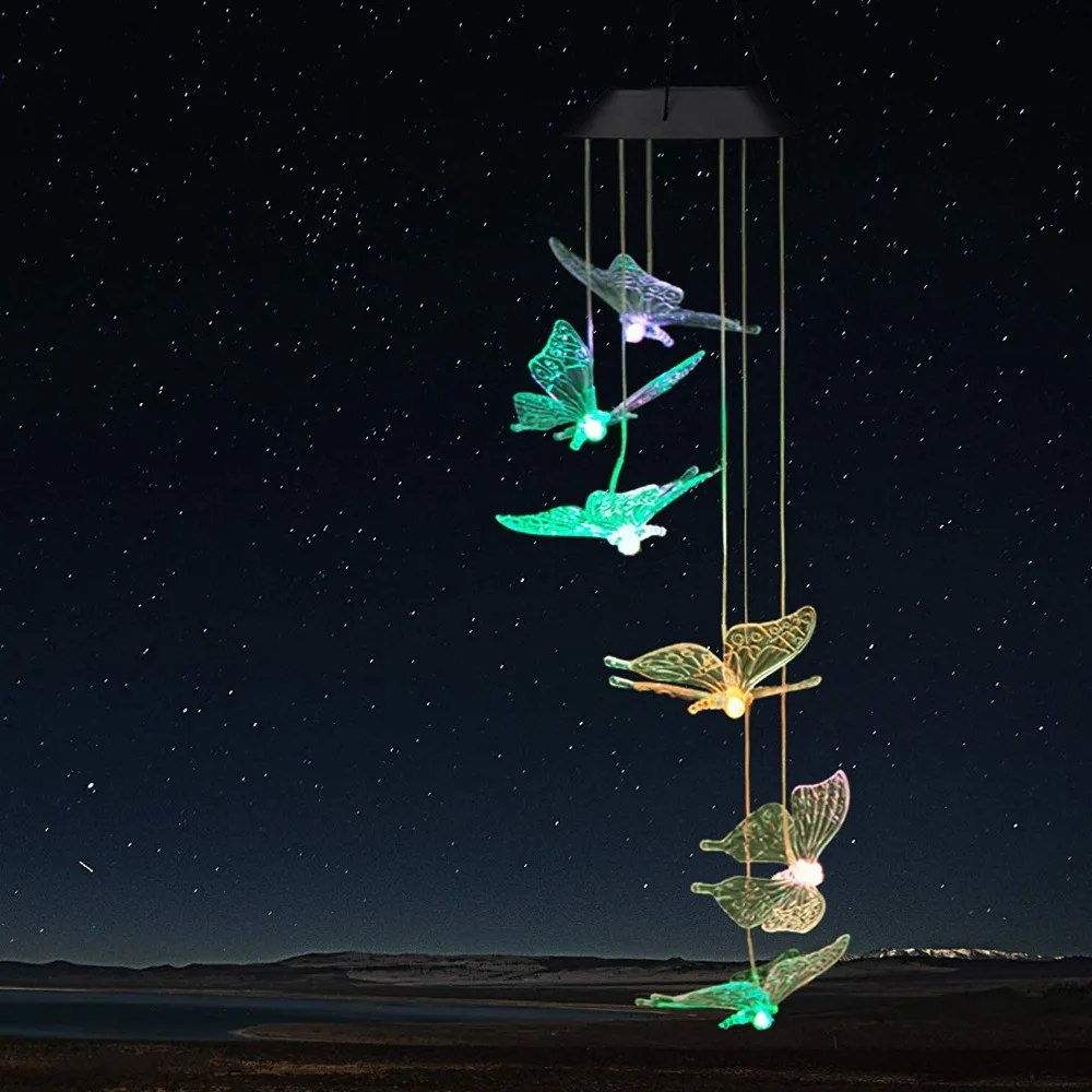 Уличная Светодиодная лампа на солнечной батарее с изменением цвета