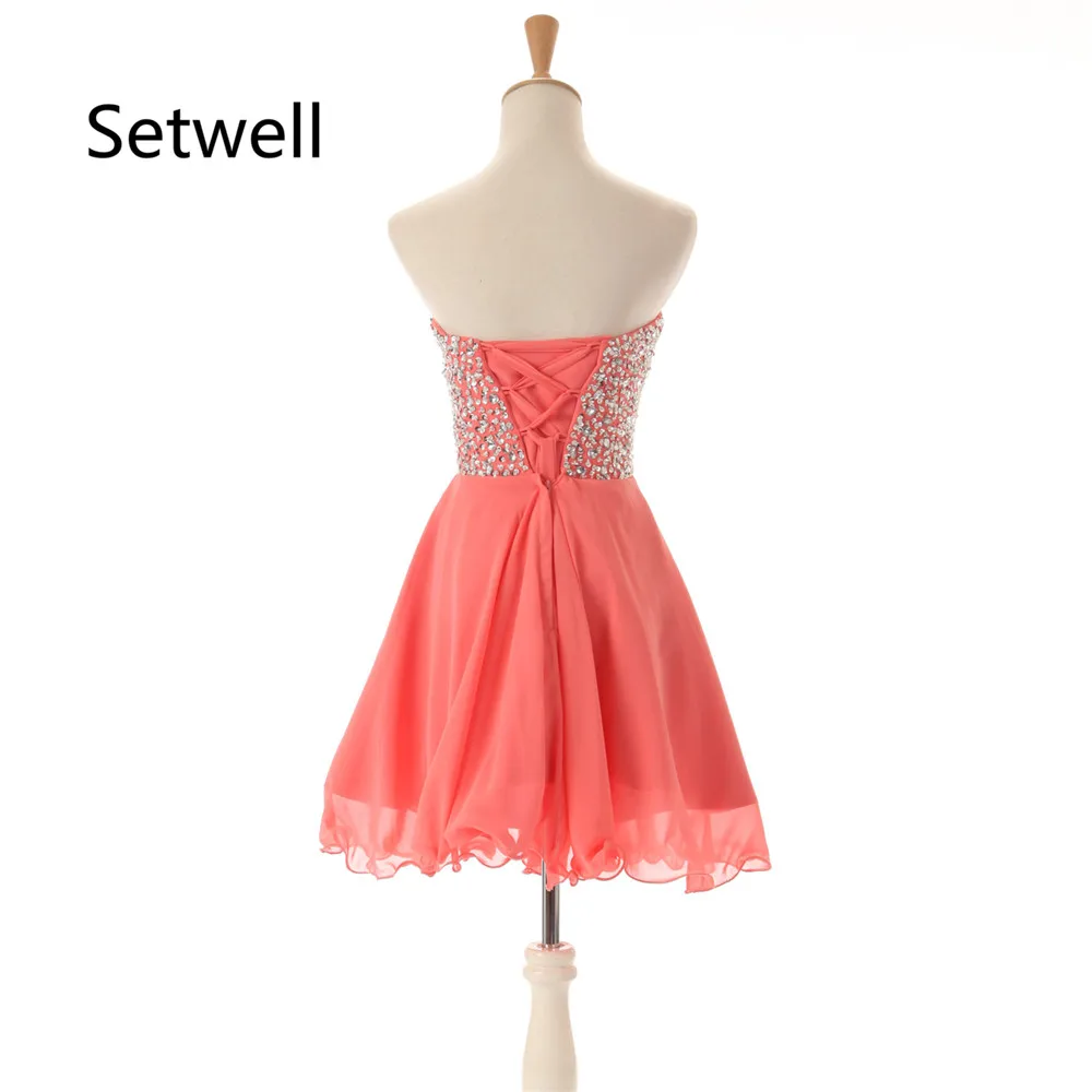 Setwell Лето 2017 г. шифон платье для выпускного вечера es без бретелек со шнуровкой