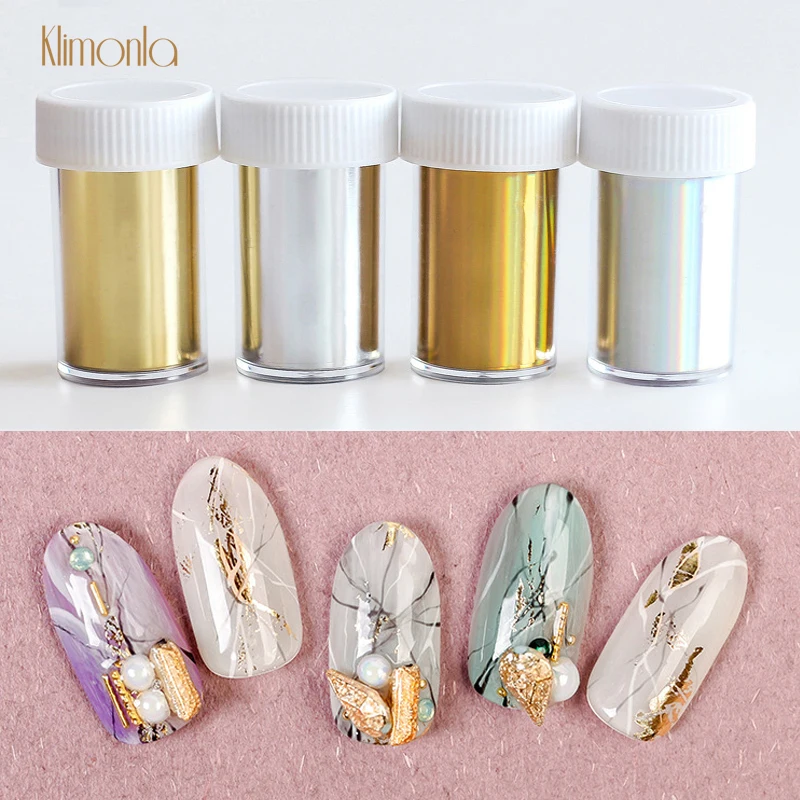 2 шт розовая Золотая фольга для ногтей звездное небо переводные наклейки УФ гель