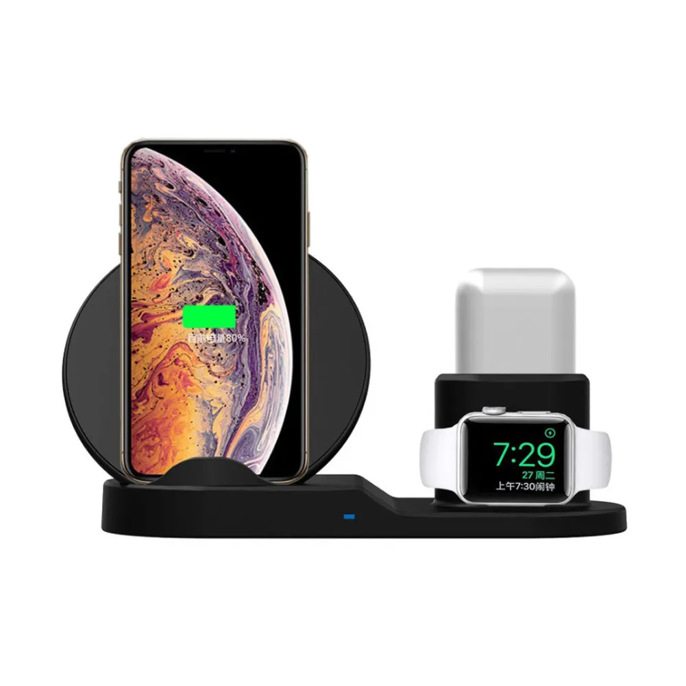 Беспроводное зарядное устройство 3 в 1 сменная зарядная станция для iPhone Xs/X