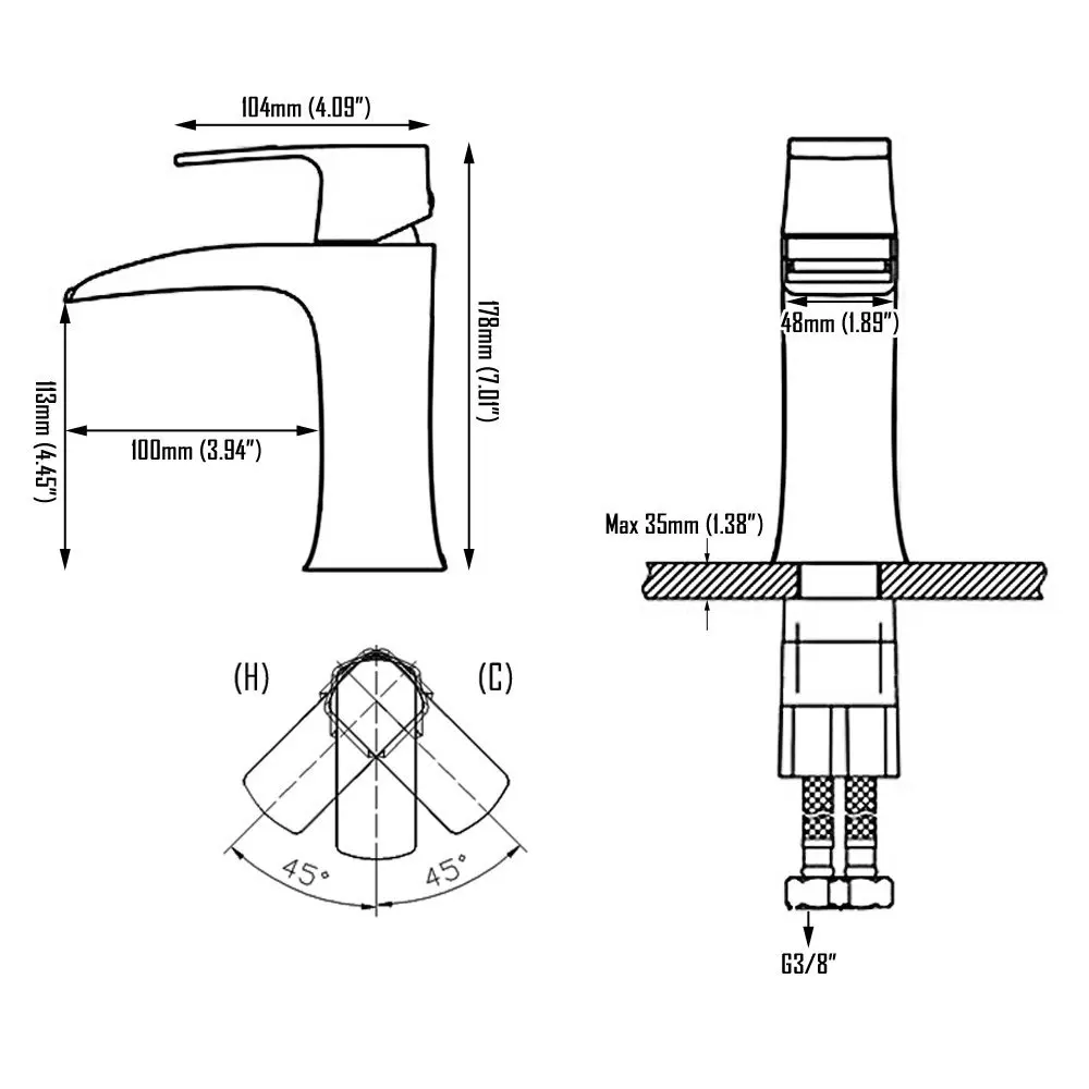 

Beelee Basin Mixer Waterfall Faucet Modern Single Lever One Hole Vanity Sink Taps grifo lavabo Faucets rubinetto bagno