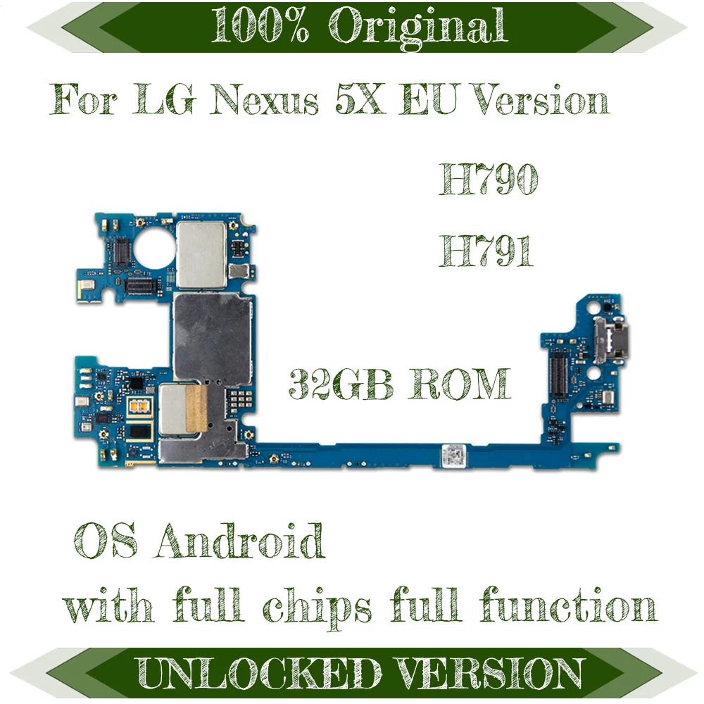 Хорошая рабочая материнская плата для LG Nexus 5X H790 h791 32 Гб 16 Гб Заводская разблокированная оригинальная материнская плата на ОС Android