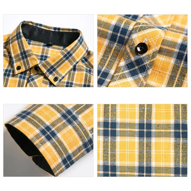 Plaid Shirts Dress Cotton Solid Shirt Men Spring Casual Flannel Camisa Masculina camisa masculina | Мужская одежда