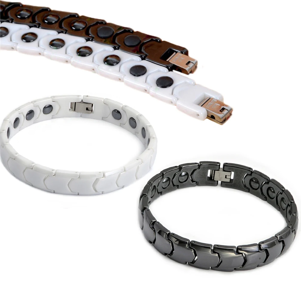 Men Women Healthy Magnetic Bracelet Hematite White Black New Energy Ceramic Bracelets Hot Sale Fashion Jewelry | Украшения и
