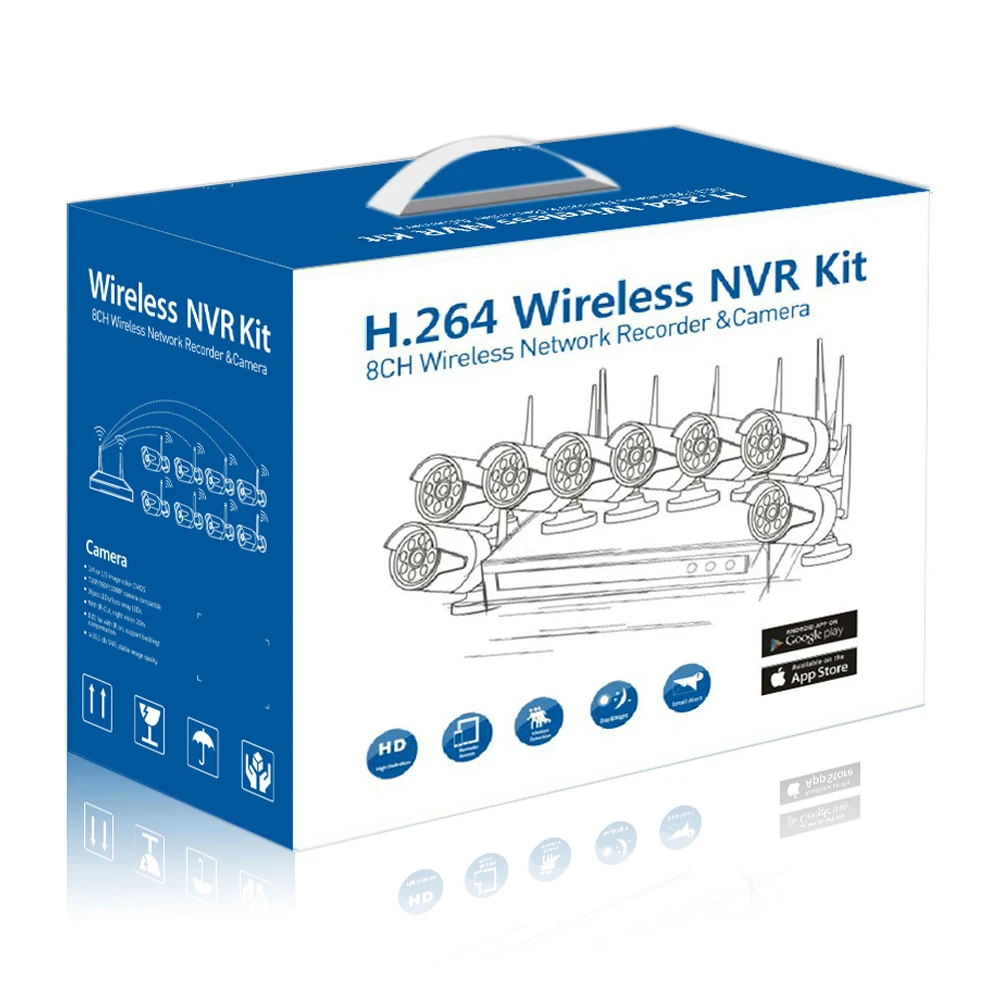PUAroom 8CH IP Full HD IP66 Водонепроницаемая камера безопасности с RoHS FCC CE одобренный H.264 NVR
