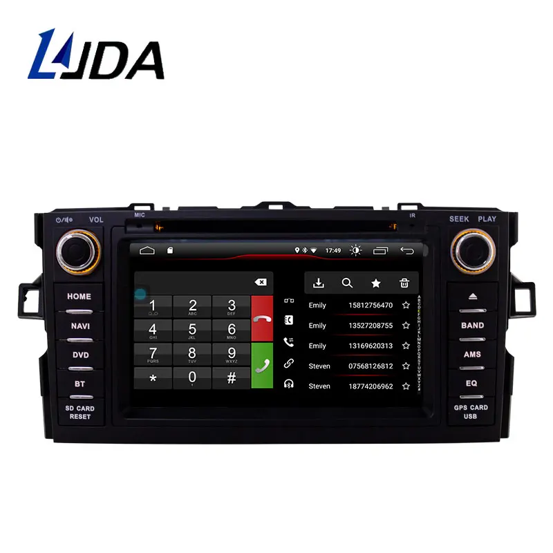 Автомобильный DVD-плеер Carplay DSP 2 Din Android 11 для Toyota AURIS 2008 2009 2010 2011 Wi-Fi GPS-навигация