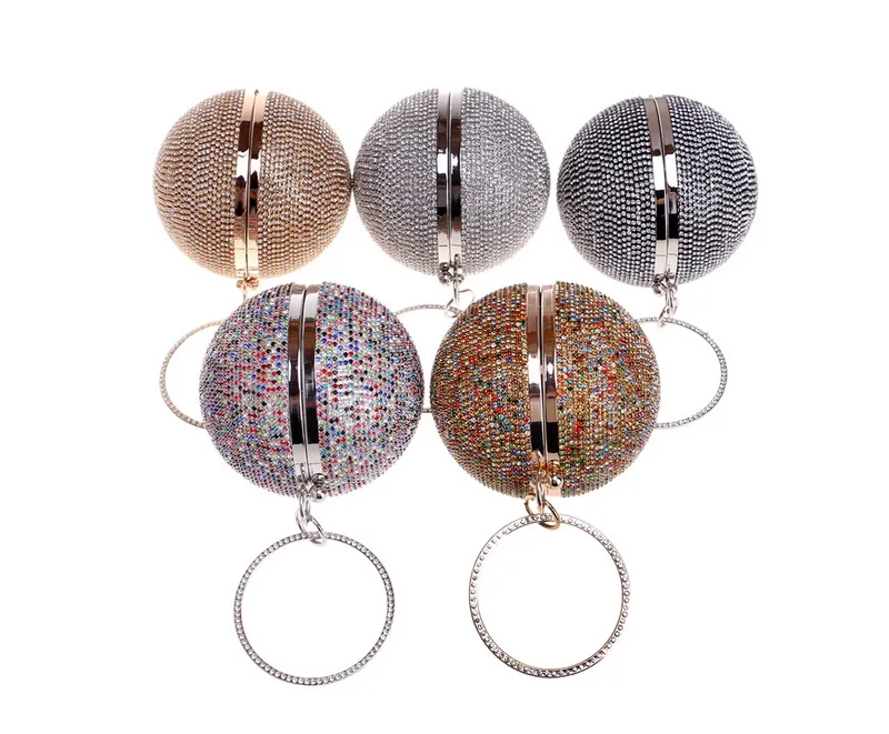 YINGMI женские вечерние сумки-клатчи в круглой форме стразы свадебные сумочки с