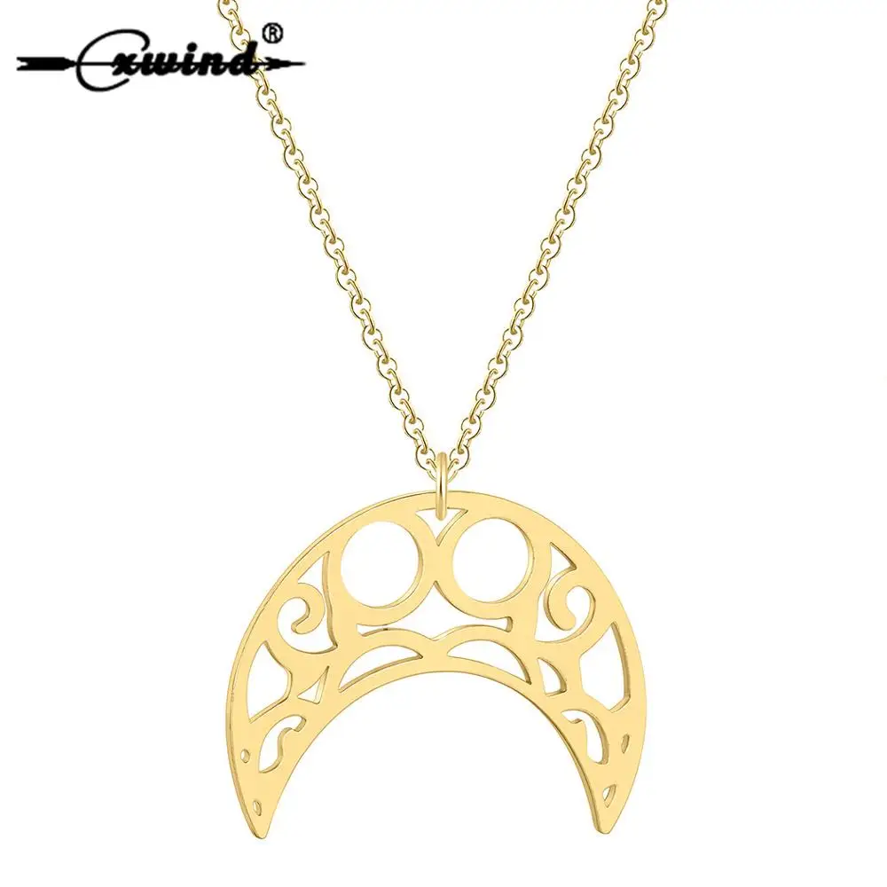 Cxwind новое ожерелье с кулоном изогнутые лунные ожерелья Полумесяца для женщин