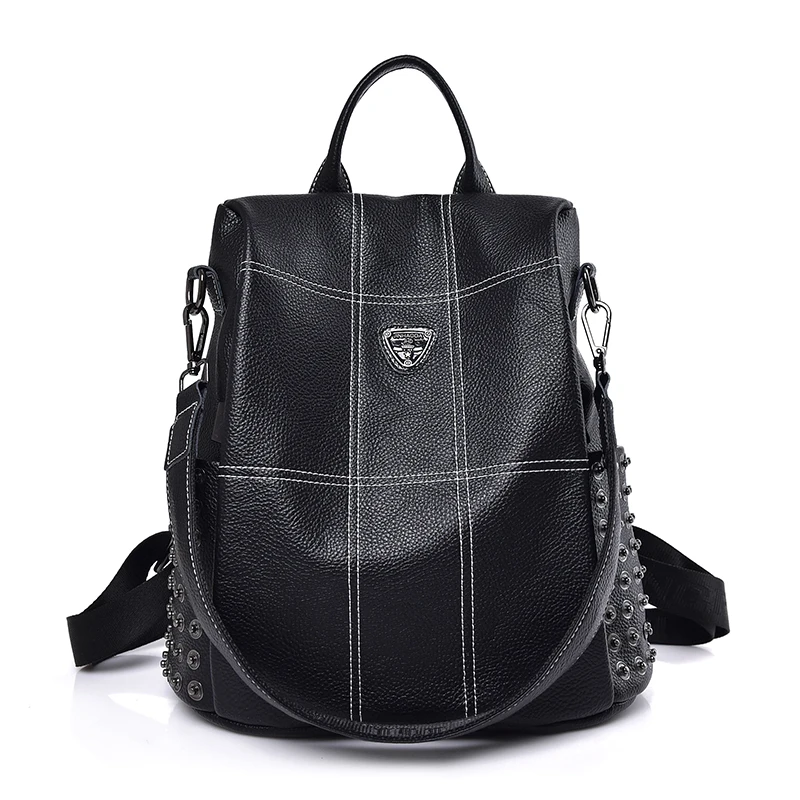 Женский кожаный рюкзак Sac a Dos винтажный клетчатый на плечо сумка для путешествий