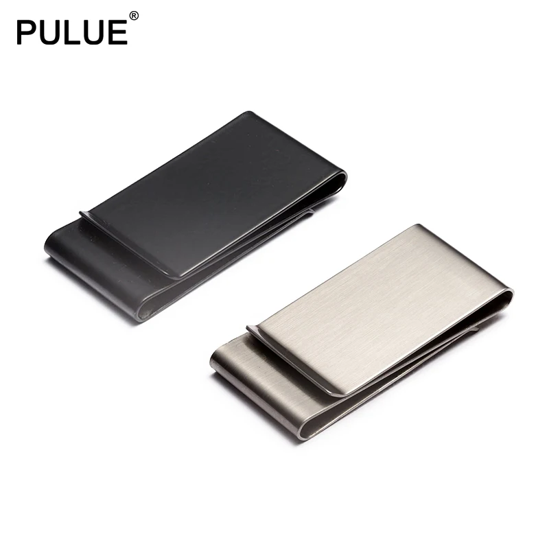 

New Double Layer Metal Money Clips Pocket Wallet Unisex Stainless steel Double Sided Credit Card Money Holder Bill Cash Clamp