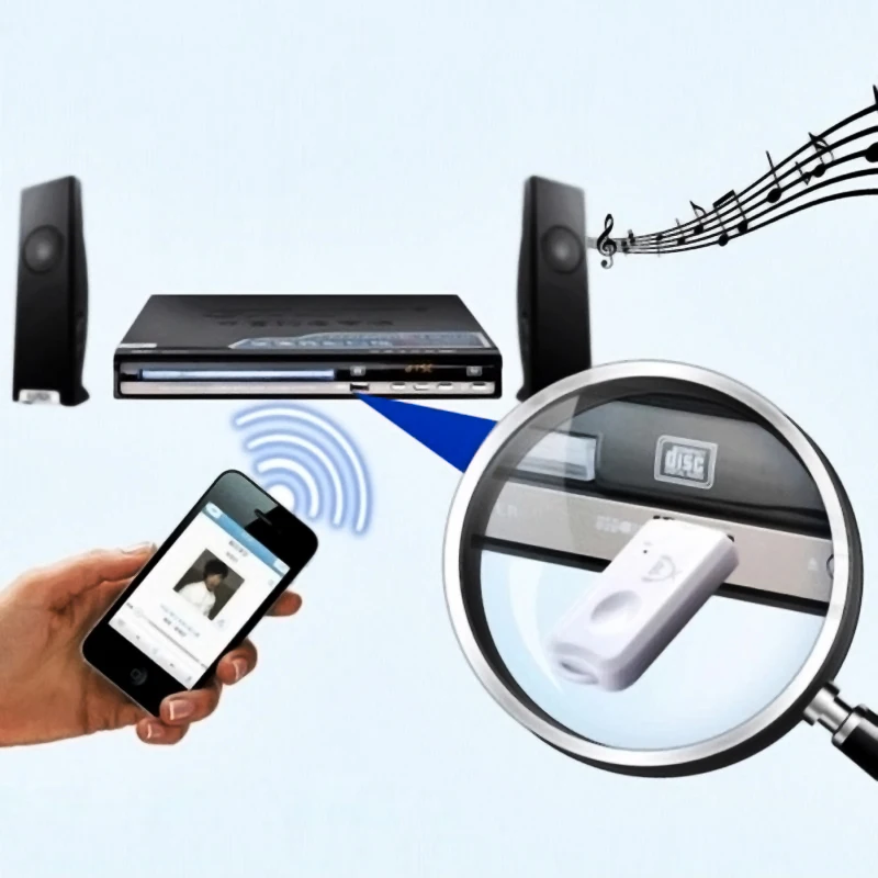 USB Bluetooth V2.1 Аудио стерео приемник беспроводной гарнитуры адаптер A2DP ключ