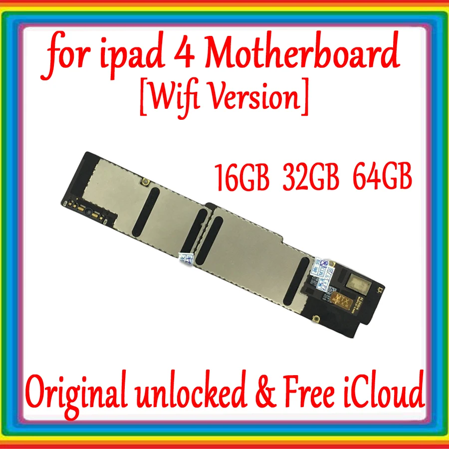 Wi Fi версии/Wifi 3G версия оригинальная материнская плата для iPad 4 разблокированными