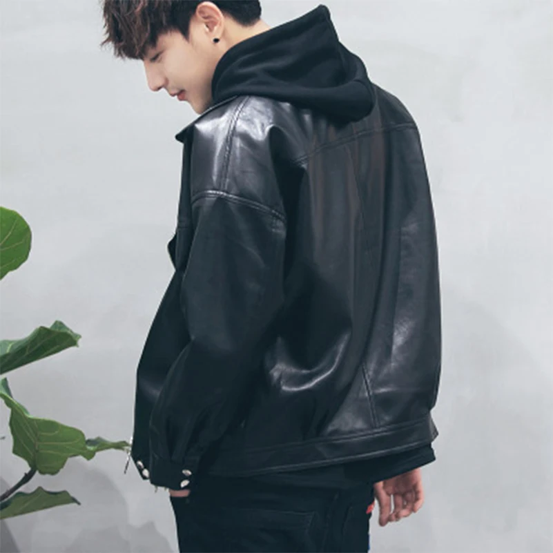 UNIVOS KUNI Весна новая свободная Мужская темпераментная локомотивная кожаная куртка