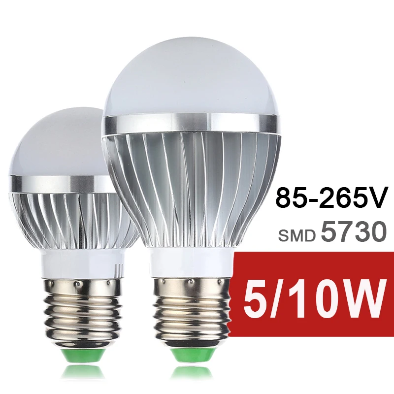Новое поступление Светодиодная лампа E27 5 Вт 10 SMD5730 светодиодная лампочка 110 В 220