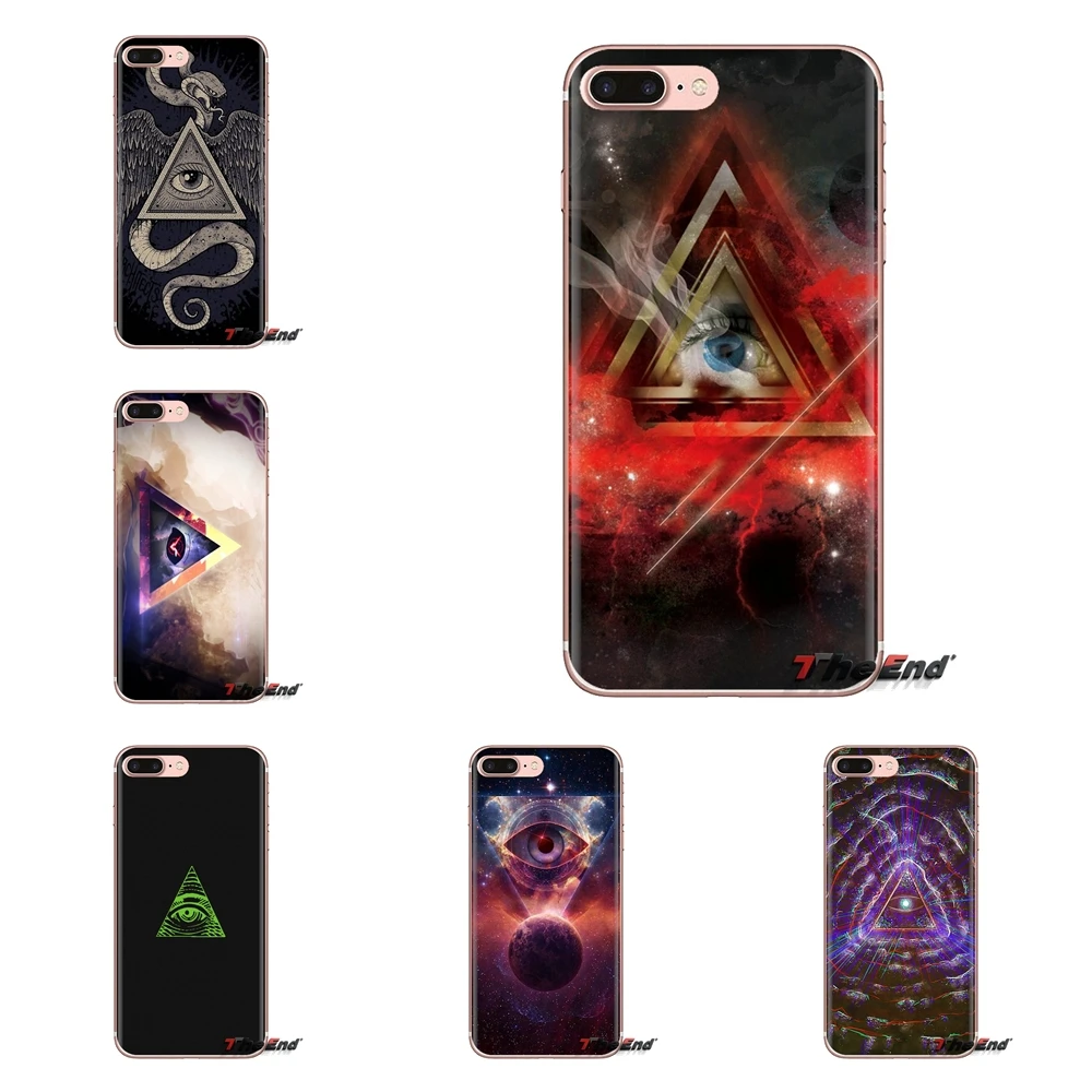 Прозрачный чехол из ТПУ для Samsung Galaxy S3 S4 S5 Mini S6 S7 Edge S8 S9 S10 Plus Note 3 4 5 8 9 Illuminati Symbol Eye