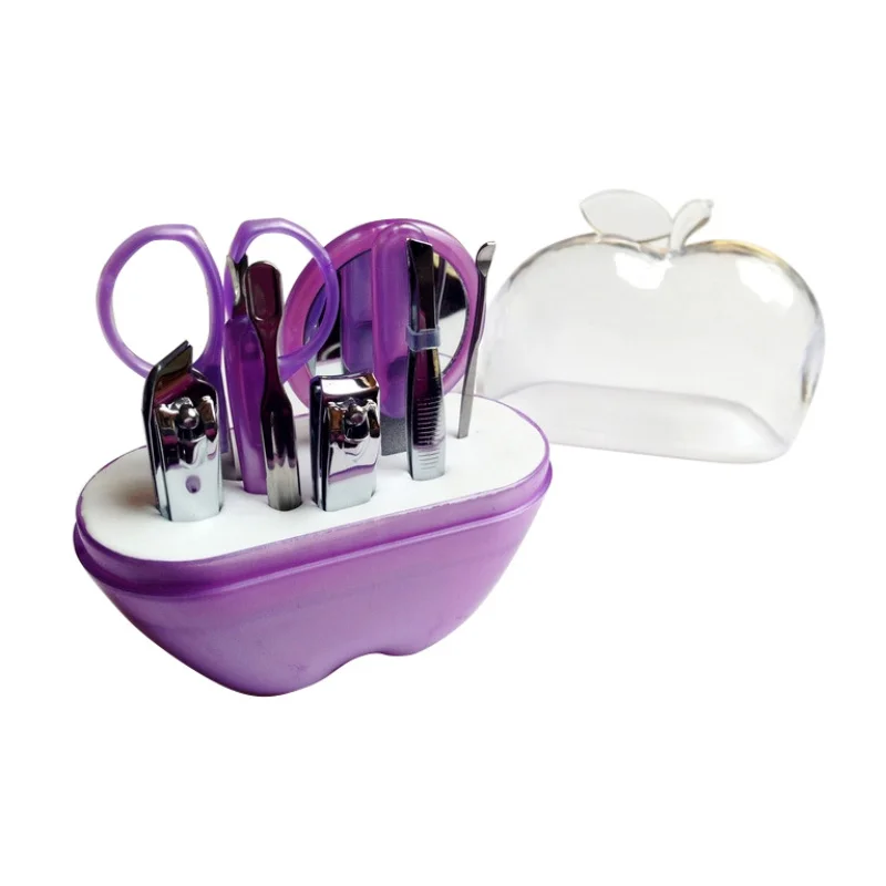 Новинка 4 цвета форма яблок 9 шт. маникюрный набор из нержавеющей стали ножницы